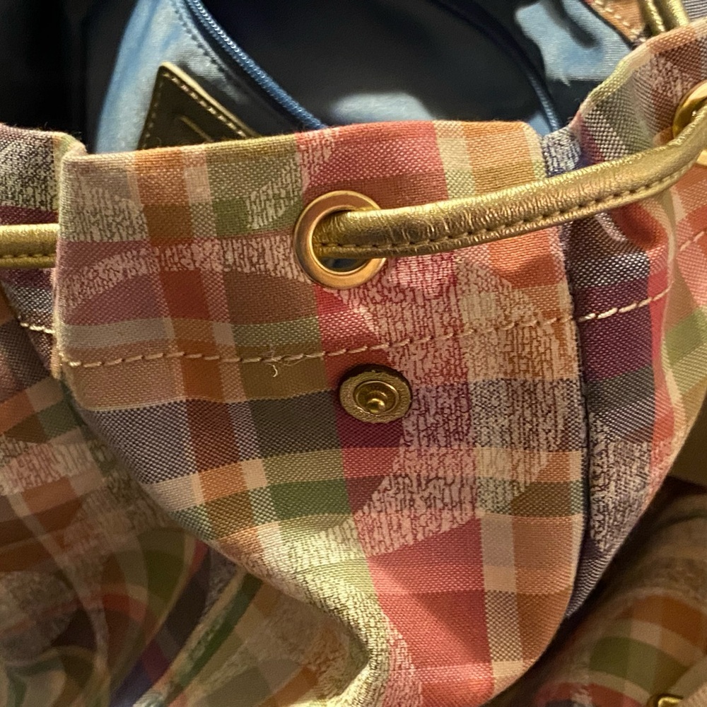 Coach Daisy Poppy Plaid Backpack Retired!! - Picture 12 of 16